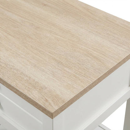 Soft White Finish Nightstand with Coastal Cottage and Modern Farmhouse Style