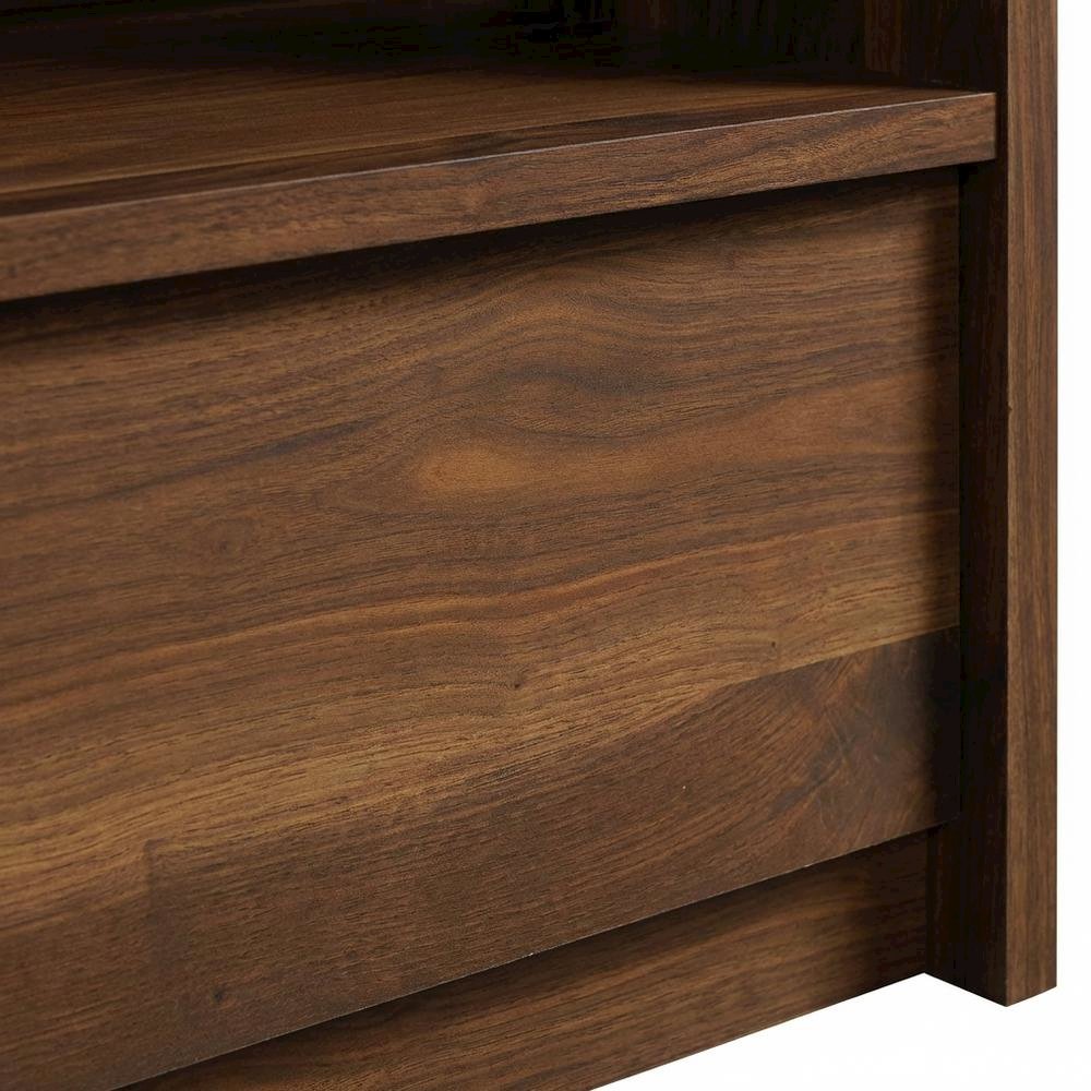 Nightstand with Walnut Finish and Mid-Century Modern Design