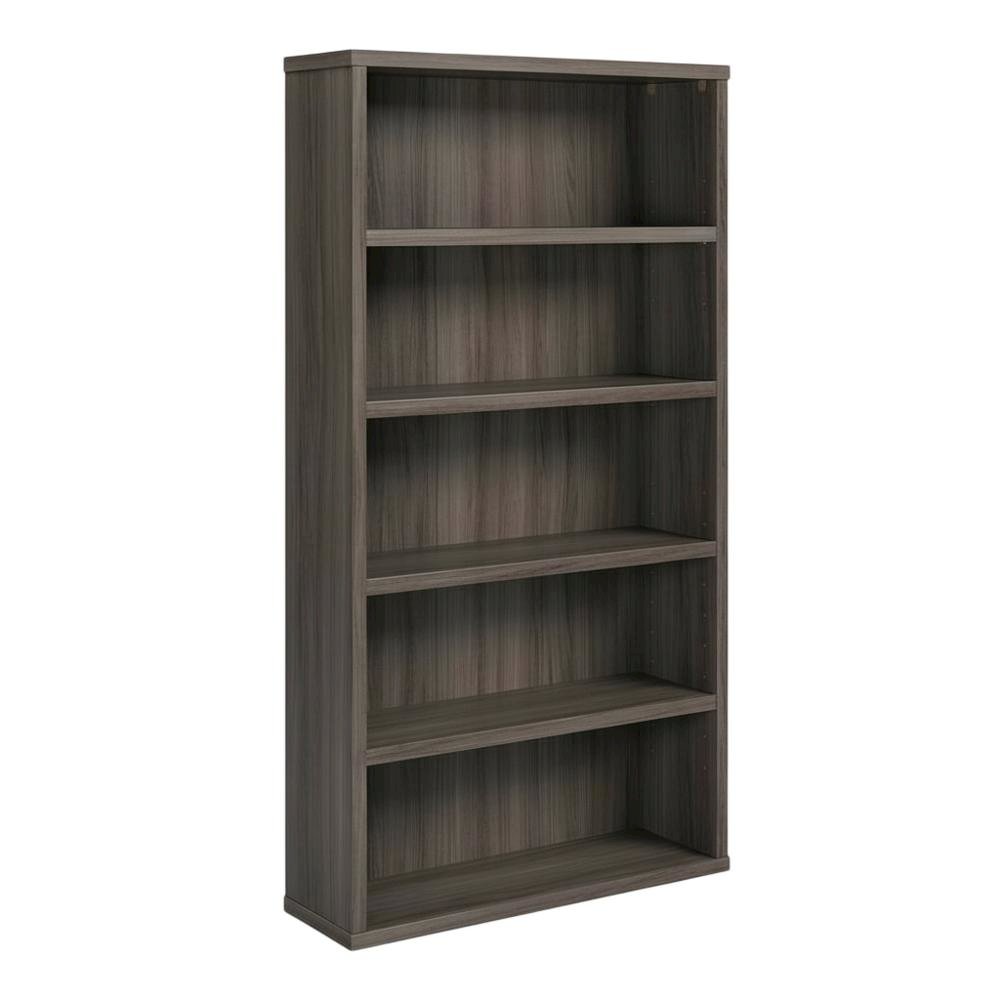 Brown office bookcase with contemporary and transitional style, rectangle design