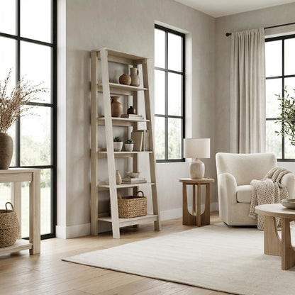 Open Shelving Unit in Chalked Chestnut Finish with Rustic Country Styling