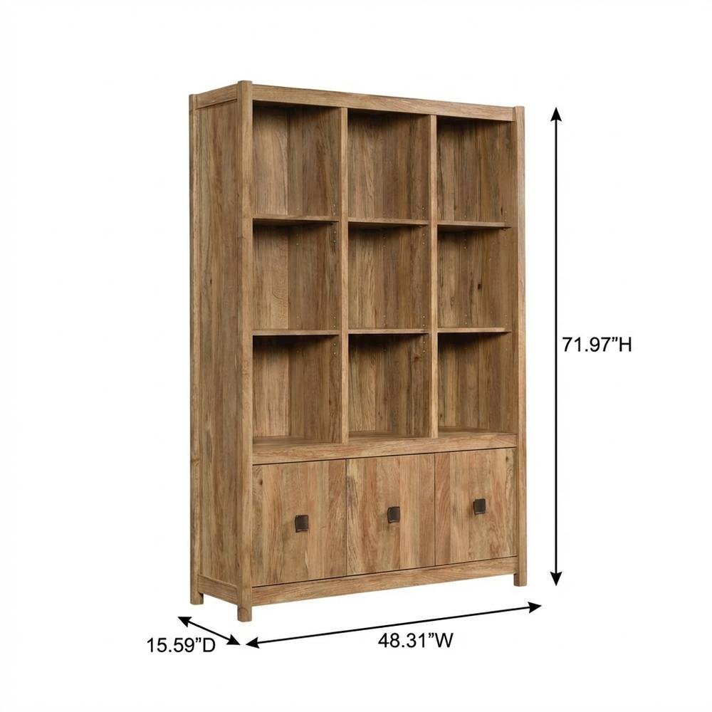 Wooden Bookcase in Sindoori Mango Finish with Modern Farmhouse Style