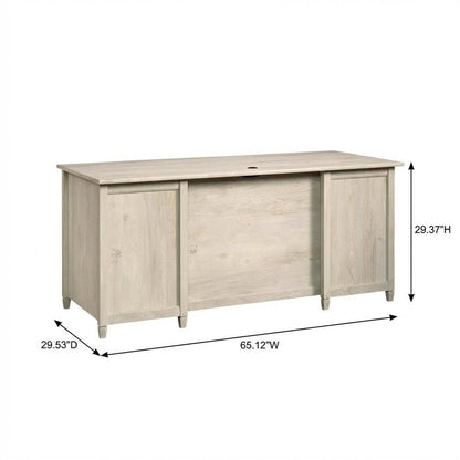Modern Office Desk In Chalked Chestnut Finish With Rectangular Top