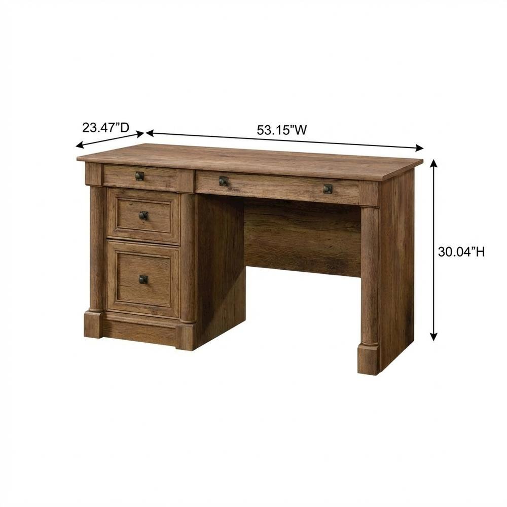 Vintage Oak Finish Computer Desk with Modern Farmhouse Style