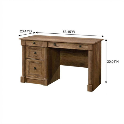 Vintage Oak Finish Computer Desk with Modern Farmhouse Style