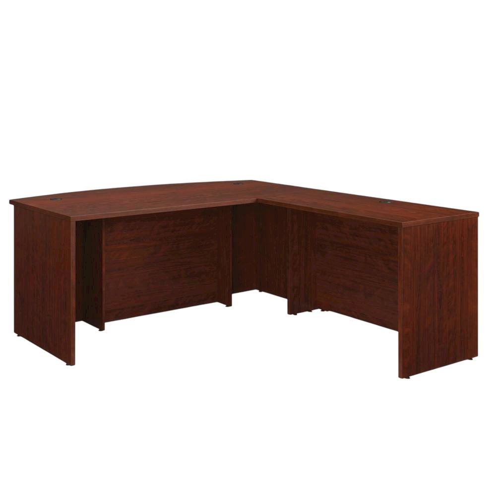 Brown office workstation set, contemporary, transitional, 2-piece configuration