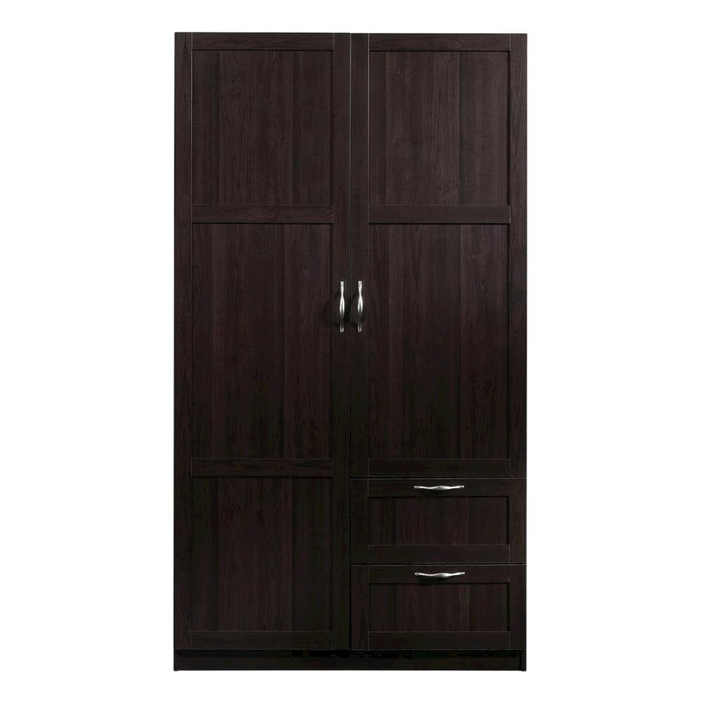 Wooden Storage Armoire In Brown With Spacious Compartment And Elegant Finish