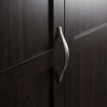 Wooden Storage Armoire In Brown With Spacious Compartment And Elegant Finish