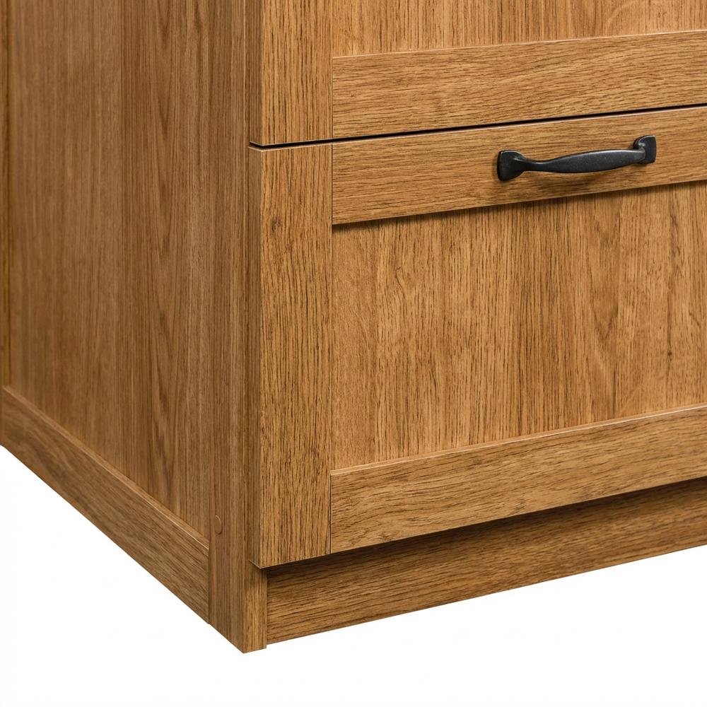 Brown Wood Armoire With Spacious Storage And Classic Rectangular Design