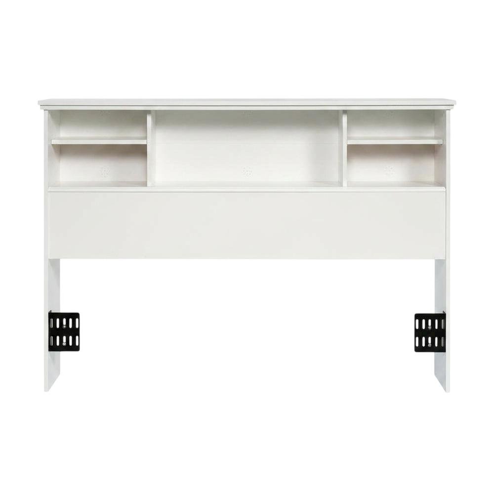 Engineered Wood Farmhouse Bookcase Headboard for Full and Queen Beds, Soft White