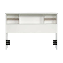 Engineered Wood Farmhouse Bookcase Headboard for Full and Queen Beds, Soft White