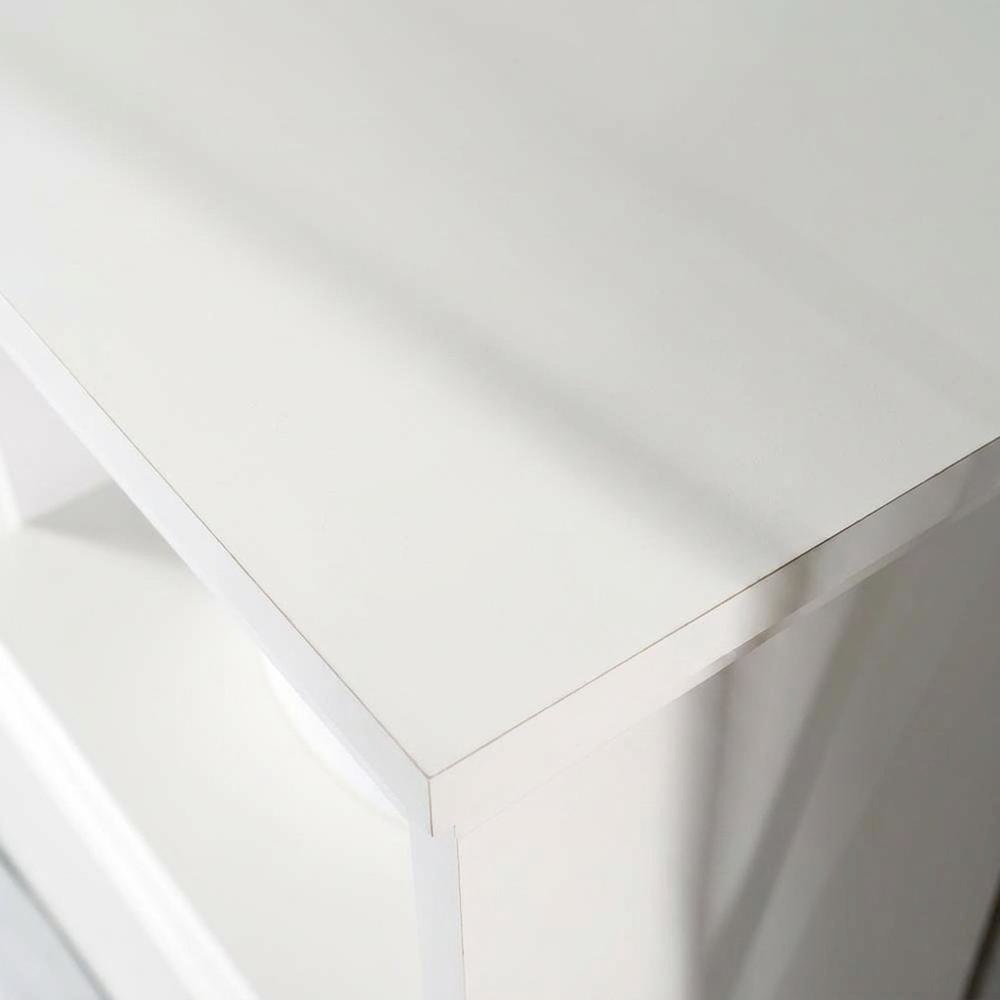 Engineered Wood Farmhouse Bookcase Headboard for Full and Queen Beds, Soft White