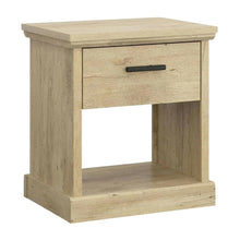 Modern Farmhous Style Night Stand in Oak Finish with Simple Rectangular Design