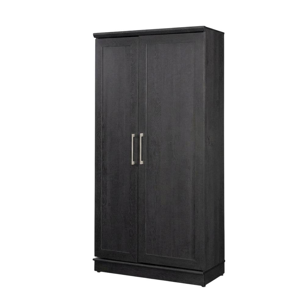 Contemporary Raven Oak Finish Storage Cabinet With Spacious Design