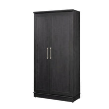 Contemporary Raven Oak Finish Storage Cabinet With Spacious Design