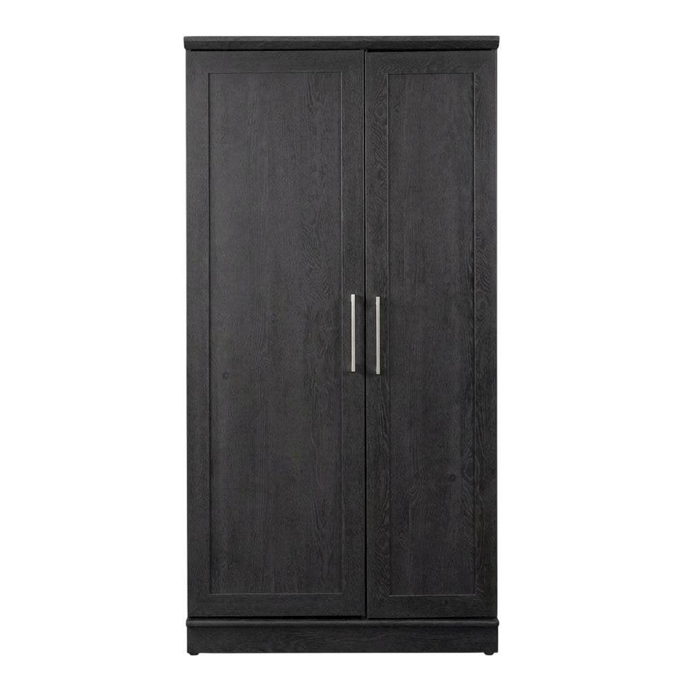 Contemporary Raven Oak Finish Storage Cabinet With Spacious Design