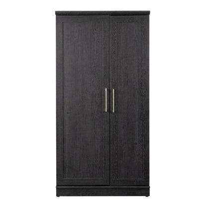 Contemporary Raven Oak Finish Storage Cabinet With Spacious Design