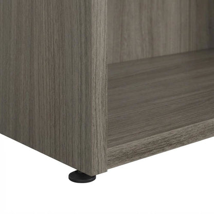 Wood Office Bookcase in Elm Finish with Contemporary Style