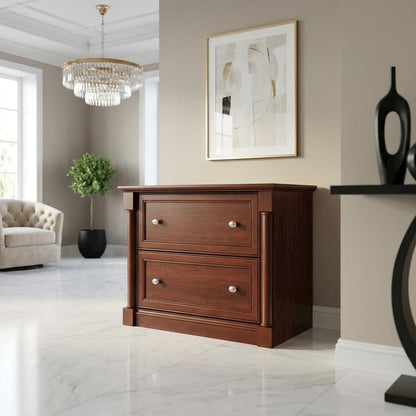 Laminated Cherry Finish File Cabinet with Spacious Storage