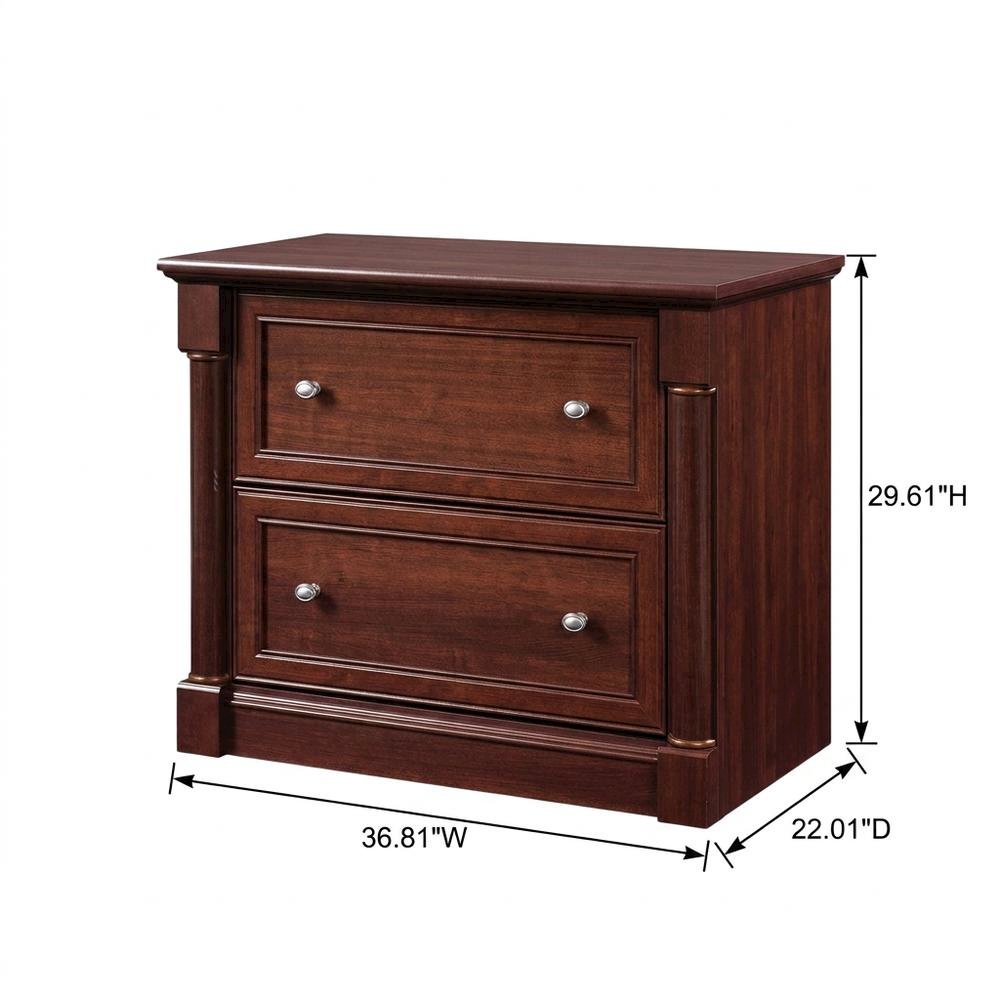 Laminated Cherry Finish File Cabinet with Spacious Storage
