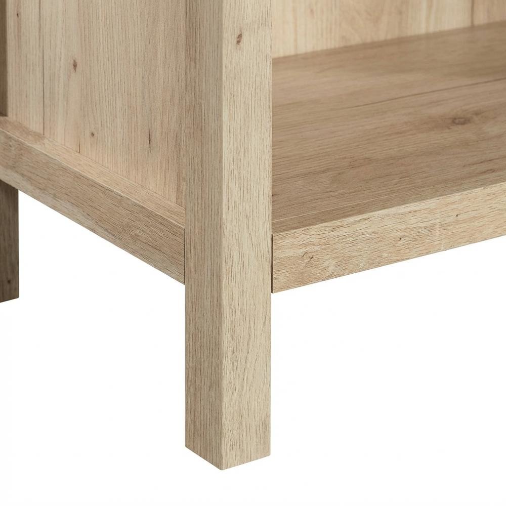 Rustic Oak Finish Bookcase with Coastal Style and Easy Storage