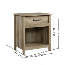 Lintel Oak Finish Night Stand with Industrial and Modern Farmhouse Style