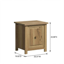 Wooden Nightstand with Oak Finish, Modern Farmhouse Style, Rectangular Shape