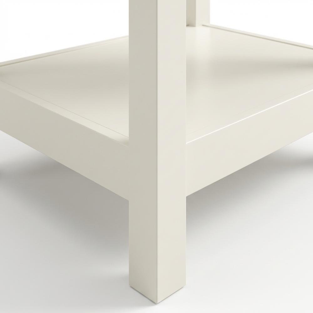 Soft White Finish Nightstand with Coastal Cottage and Modern Farmhouse Style