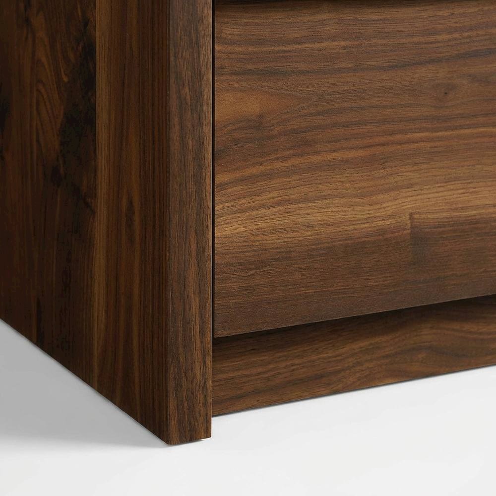 Nightstand with Walnut Finish and Mid-Century Modern Design