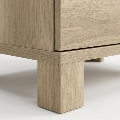 Wooden Nightstand in Timber Oak Finish with Rustic and Modern Farmhouse Style