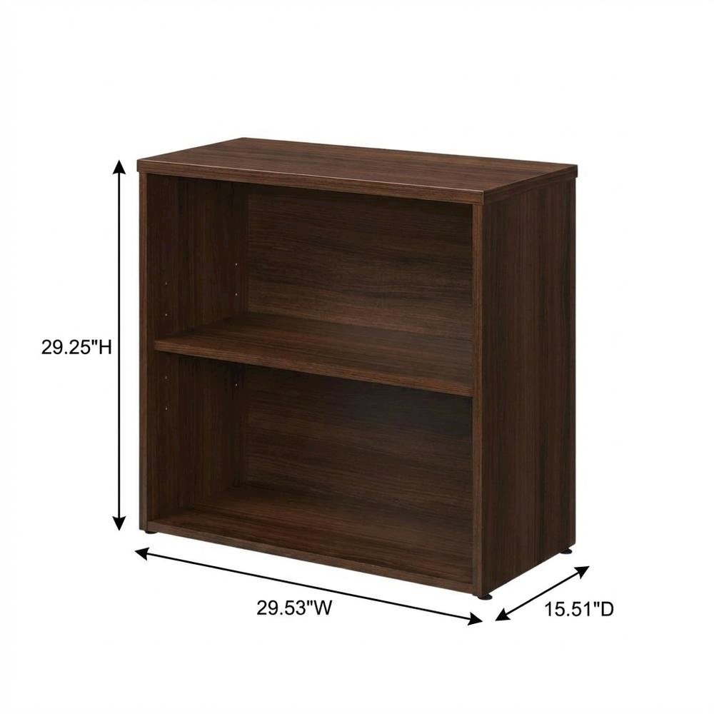 Contemporary Office Bookcase in Noble Elm Finish with Elegant Design