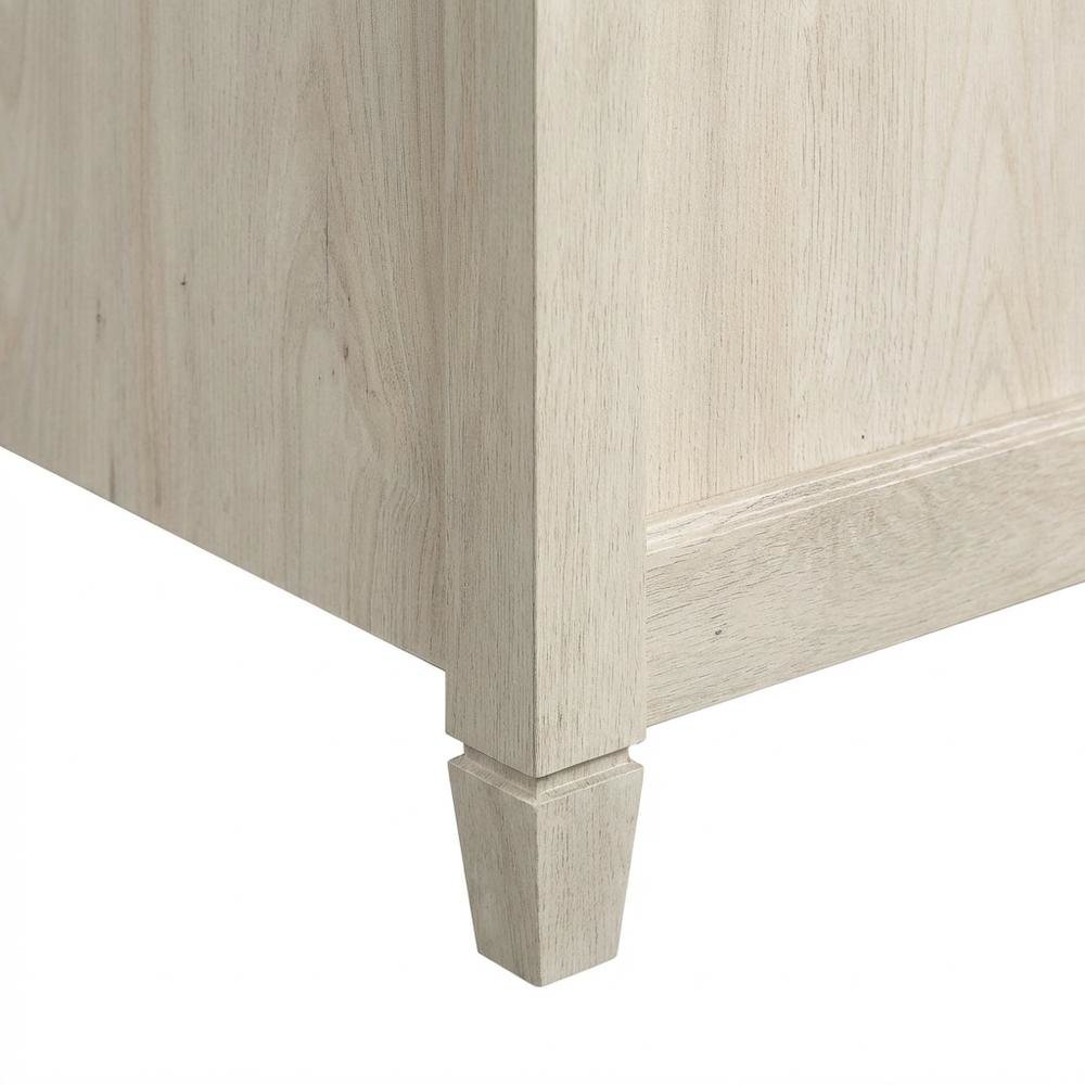 Modern Office Desk In Chalked Chestnut Finish With Rectangular Top