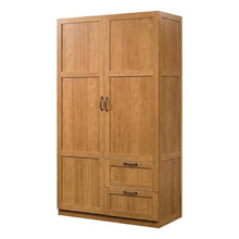 Brown Wood Armoire With Spacious Storage And Classic Rectangular Design