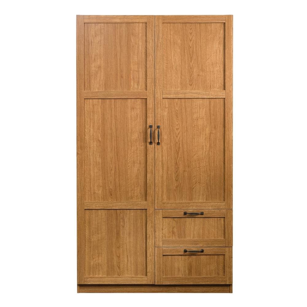 Brown Wood Armoire With Spacious Storage And Classic Rectangular Design