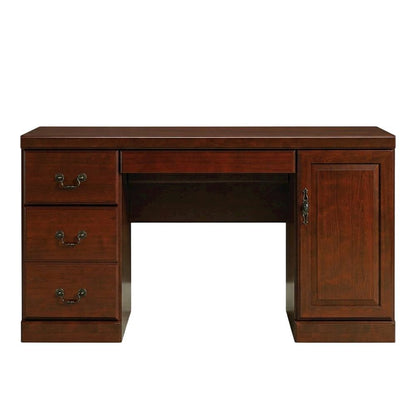 Brown Coastal Cottage Desk with Hutch and Rectangle Shape