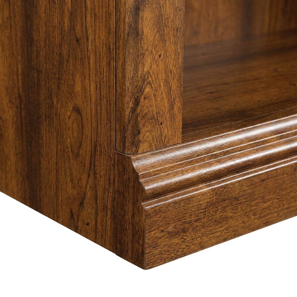 Cherry finish bookcase with versatile storage and modern design