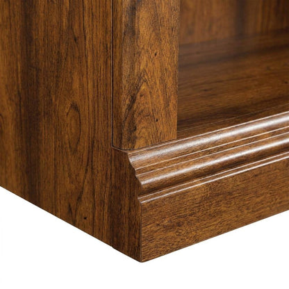 Cherry finish bookcase with versatile storage and modern design