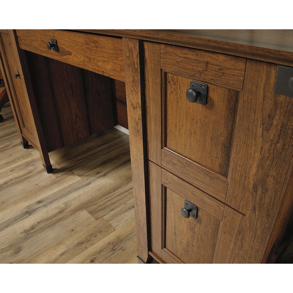 Carson Forge Computer Desk, Washington Cherry finish