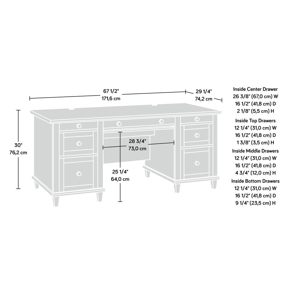 Hammond Commercial Office Executive Desk, Emery Oak finish