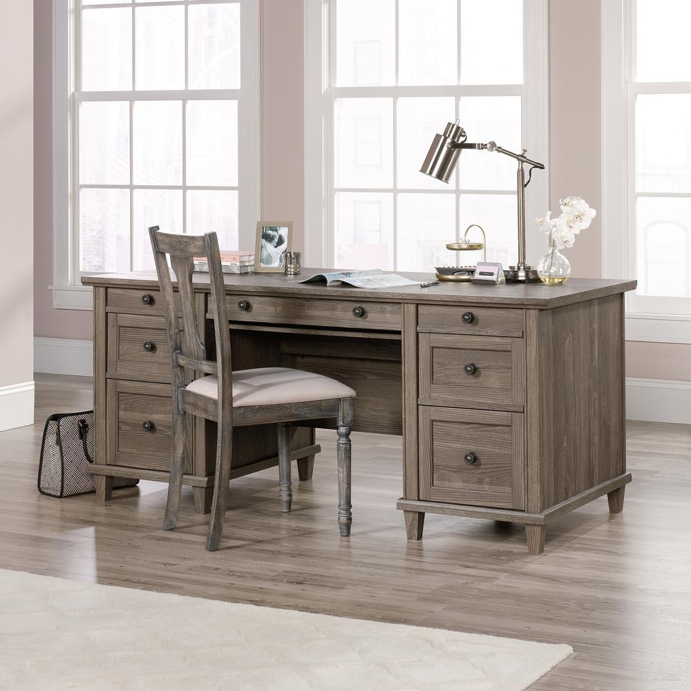 Hammond Commercial Office Executive Desk, Emery Oak finish