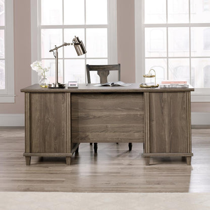 Hammond Commercial Office Executive Desk, Emery Oak finish