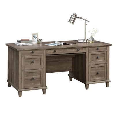 Hammond Commercial Office Executive Desk, Emery Oak finish