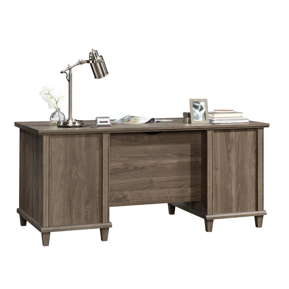 Hammond Commercial Office Executive Desk, Emery Oak finish