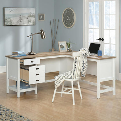 Cottage Road L Desk, Soft White finish