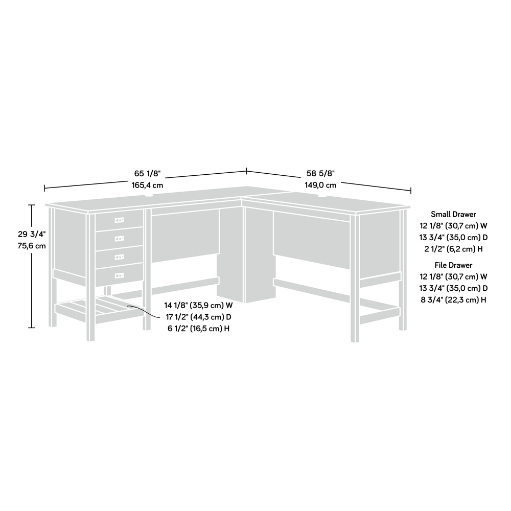 Cottage Road L Desk, Soft White finish