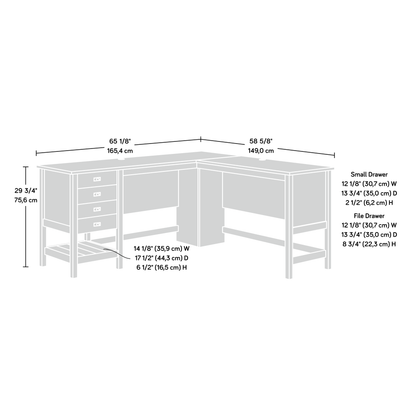 Cottage Road L Desk, Soft White finish