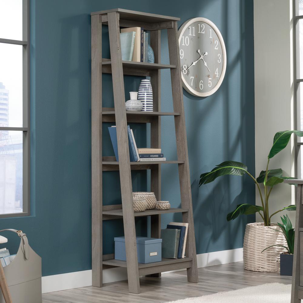 Trestle Open Shelving, Mystic Oak finish