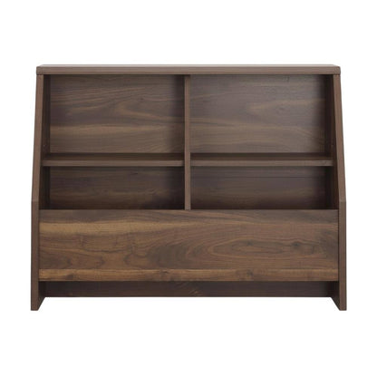 Walnut Finish Bookcase, Rectangular Shape and Bohemian, Mid-century Modern Style