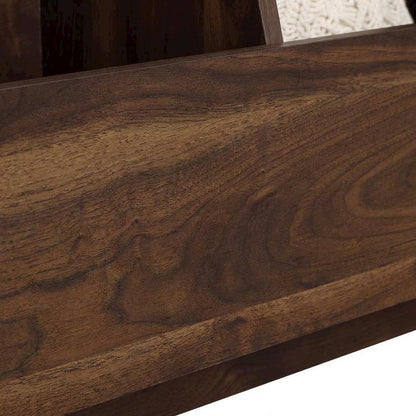 Walnut Finish Bookcase, Rectangular Shape and Bohemian, Mid-century Modern Style