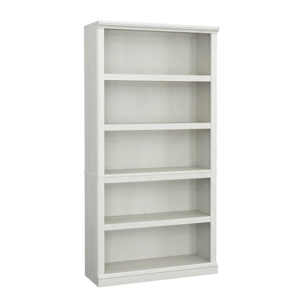 White storage bookcase with spacious shelves and modern design