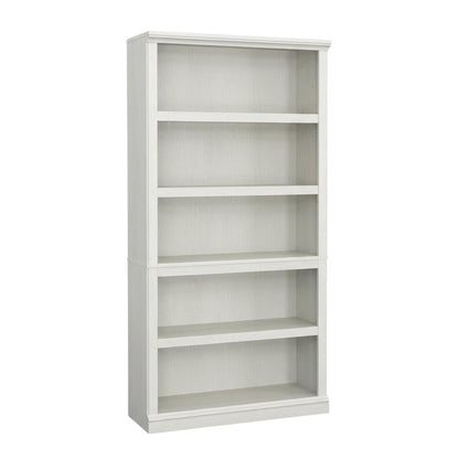 White storage bookcase with spacious shelves and modern design